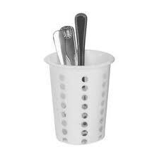 SILVERWARE CYLINDER PERFORATED WHITE PLASTIC